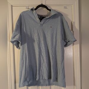 Tommy Hilfiger Men’s XXL Custom Fit Polo Shirt Light Blue Cotton Short Sleeve